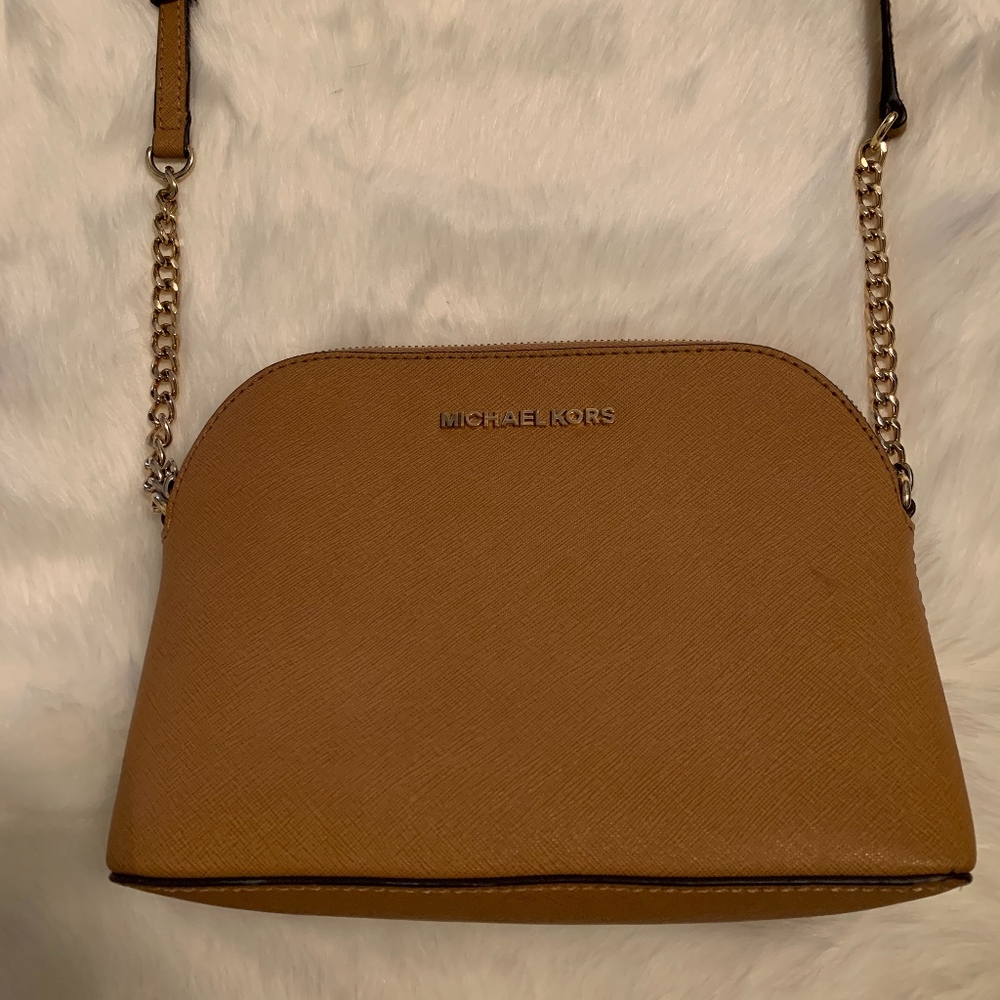 Micheal Kors Crossgrain leather dome crossbody bag